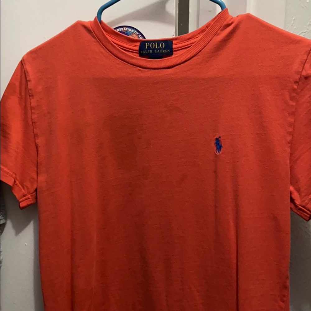 Orange polo shirt